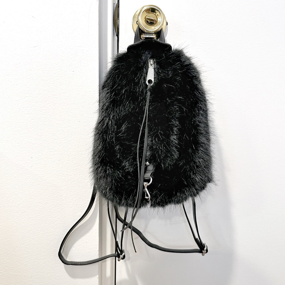 For Sale: Rebecca Minkoff “Mini Julian Backpack”, black faux fur